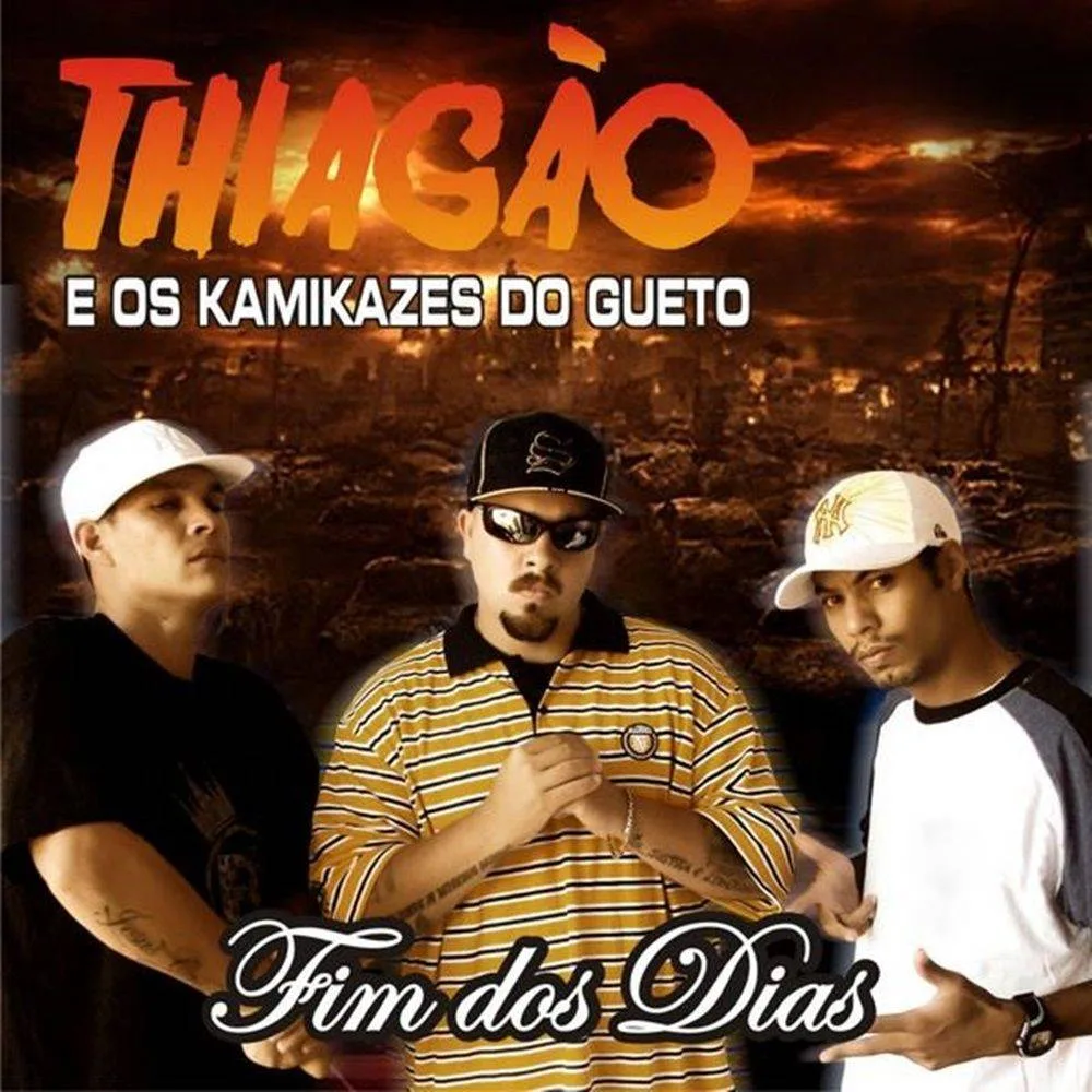 Capa do disco Fim dos Dias, de Thiagão e Os Kamikazes do Gueto.